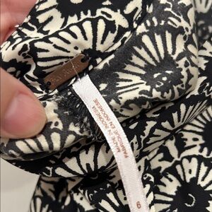 Free People Black and Cream Patterned Fabric